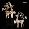Approx. 9.0 - 10.0 mm, Edison Pearl, Raindeer CZ Pearl Alloy Brooch