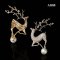 Approx. 9.0 - 10.0 mm, Edison Pearl, Raindeer Pearl Alloy Brooch
