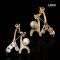 Approx. 9.0 - 10.0 mm, Edison Pearl, Giraffe Pearl Alloy Brooch