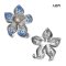Approx. 10.0 mm, Tahitian Pearl, Blue Flower CZ Paved Pearl Alloy Brooch