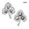 Approx. 10.0 mm, Tahitian Pearl, Triple Pearl Leaf CZ Paved Brooch