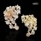 Approx. 3.0 - 4.5 mm, AK Pearl, Flower Pearls Alloy Brooch