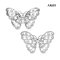Approx. 2.0 - 5.0 mm, AK and Freshwater Pearl, Butterfly Pearl Alloy Brooch