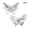 Approx. 8.0 mm, Akoya Pearl, Butterfly MOP Pearl Alloy Brooch