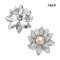 Approx. 11.0 mm, Gold South Sea Pearl, White Lotus Pearl Alloy Brooch