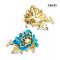 Approx. 7.0 mm up, South Sea Pearl, Blue Enamel Flower Pearl Alloy Brooch