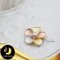 เข็มกลัดมุกดอกลีลาวดี ตัวเรือนชุบทรีโทน ทอง-ทองคำขาว-Pink Gold / V028