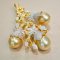 Approx. 9.0-10.0 mm, Gold South Sea Pearl, Trio Pearl Brooch & Pendant