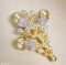 Approx. 9.0-10.0 mm, Gold South Sea Pearl, Trio Pearl Brooch & Pendant