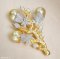 Approx. 9.0-10.0 mm, Gold South Sea Pearl, Trio Pearl Brooch & Pendant