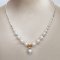 Approx. 3.0 - 11.0 mm, Freshwater Pearl, Citrine with Dangle Pearl Station Graduated Pearl Half Silver Grain Necklace