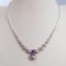 Approx. 2.0 - 10.0 mm, Freshwater Pearl, Amethyst with Dangle Pearl Station Graduated Pearl Half Silver Grain Necklace