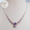 Approx. 2.0 - 10.0 mm, Freshwater Pearl, Amethyst with Dangle Pearl Station Graduated Pearl Half Silver Grain Necklace