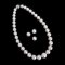 (PSL) Approx. 10.4 - 15.4 mm, Aurora Phoenix, Graduated Pearl Necklace with Approx. 12.0 mm, Trio Loose Pearl