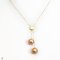 Approx. 13.0 - 14.0 mm, Chogun Drop Lot, Gold South Sea Pearl, Twin Pearl Coin Stopper Cable Chain Necklace