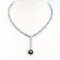 12.68 mm, Tahitian Pearl, Solitaire Pearl Pendant with Sky Blue Topaz Necklace