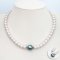 7.49 - 7.93 mm, Akoya Pearl, Uniform Pearl Necklace with Aloe Vera Gray, Tahitian Pearl Bead Clasp