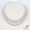 Approx. 7.5 mm, Akoya Pearl, Triple Layers Uniform Pearl Necklace