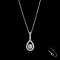 18K Gold, Laboratory Grown Diamond (0.53ct), Diamond Paved Drop Pendant with Cable Chain Necklace