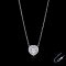 18K Gold, Laboratory Grown Diamond (0.351ct), Heart Halo Diamond Paved Pendant with Cable Chain Necklace