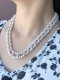Approx. 5.0 - 6.0 mm, Freshwater Pearl, "Twingle Stars"Double Layers Pearl Necklace