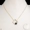 Approx. 7.0 - 8.0 mm, Tahitian Pearl, Pearl Square Frame with Cable Chain Necklace