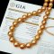 (GIA) 10.49 mm and 13.77 mm, Gold South Sea Pearl, Graduated Pearl Necklace