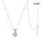 13.0 mm, Gold South Sea Pearl, Butterfly Lab Grown Diamond Solitaire Pearl with Cable Chain Necklace
