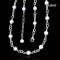 Approx. 8.0 - 8.5 mm, Blue Rose, Akoya Pearl, Station Pearl & Triple Link Chain Necklace