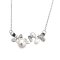 Approx. 4.0 mm and 6.0 mm, Akoya Pearl, Duo Pearl Flower Embellishment Cable Chain Necklace