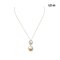 14.6 mm, Hanashinju Pearl, Double Circle Diamond Dangle Pearl Pendant with Cable Chain Necklace