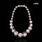 9.1 - 12.0 mm, White South Sea Pearl, Garnet Peacock Plume Pearl Necklace
