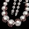 9.1 - 12.0 mm, White South Sea Pearl, Garnet Peacock Plume Pearl Necklace