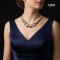 9.1 - 12.0 mm, White South Sea Pearl, Garnet Peacock Plume Pearl Necklace