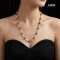 Approx. 8.0 mm up to 10.0 - 12.0 mm, Akoya & Tahitian Pearl, Station Alternating Sizes Pearl & Gooseberry Bead Necklace