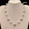Approx. 9.0 mm to 12.0 - 13.0 mm, White & Gold South Sea Pearl, Station Alternating Sizes Pearl Necklace