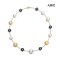 Approx. 9.0 mm to 12.0 mm, Black & White & Gold South Sea Pearl, Station Alternating Sizes Pearl Chocker