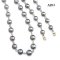 Approx. 10.0 - 12.6 mm, Tahitian Pearl, Station Pearl & Ring Matinee Length Necklace