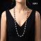 Approx. 10.0 - 12.6 mm, Tahitian Pearl, Station Pearl & Ring Matinee Length Necklace