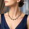 Approx. 8.0 - 10.0 mm, Tahitian Pearl, Station Pearl & Ring Necklace