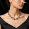 15.1 mm and 17.2 mm, Tahitian Pearl, Station Pearl & Ring Necklace