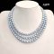 Approx. 7.0 - 8.5 mm, Akoya Blue Rose Pearl, Triple Strand Pearl Necklace