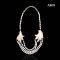 Approx. 6.0 mm and 40.0 mm, Freshwater Pearl, Four Strand Pearl Chicken Feet Pearl Necklace