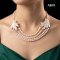 Approx. 6.0 mm and 40.0 mm, Freshwater Pearl, Four Strand Pearl Chicken Feet Pearl Necklace