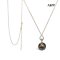 14.3 mm, Maki-e Pearl, Tahitian Pearl, Lotus Diamond Paved Dangle Pearl Pendant with Cable Chain Necklace
