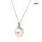 15.8 mm, White South Sea Pearl, Solitaire Pearl Double Diamond Cab with Cable Chain Necklace