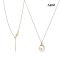 15.8 mm, White South Sea Pearl, Solitaire Pearl Double Diamond Cab with Cable Chain Necklace