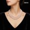 Approx. 8.0 - 10.0 mm, Akoya Pearl, Triple Layers Graduated Pearl Necklace