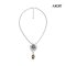 12.1 mm, Tahitian Pearl, Flower Wreath with Hinge Clasp Pearl Pendant with CZ Necklace