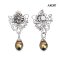 12.1 mm, Tahitian Pearl, Flower Wreath with Hinge Clasp Pearl Pendant with CZ Necklace